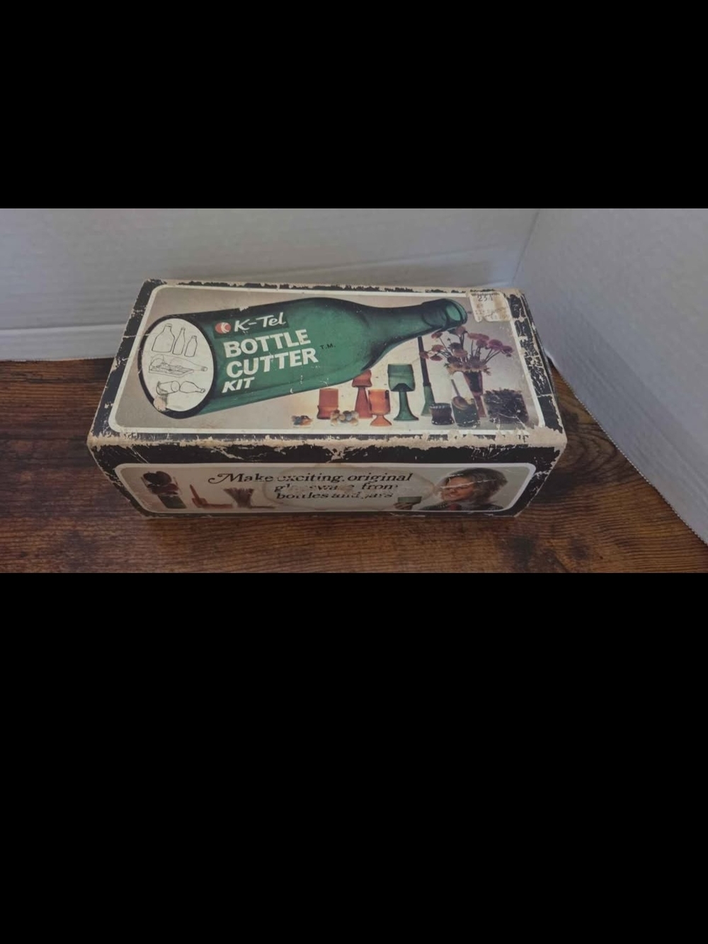 vintage K-Tel Bottle Cutter Kit box from the 1970s.